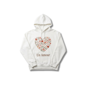 hoodie “un amour” – blanc