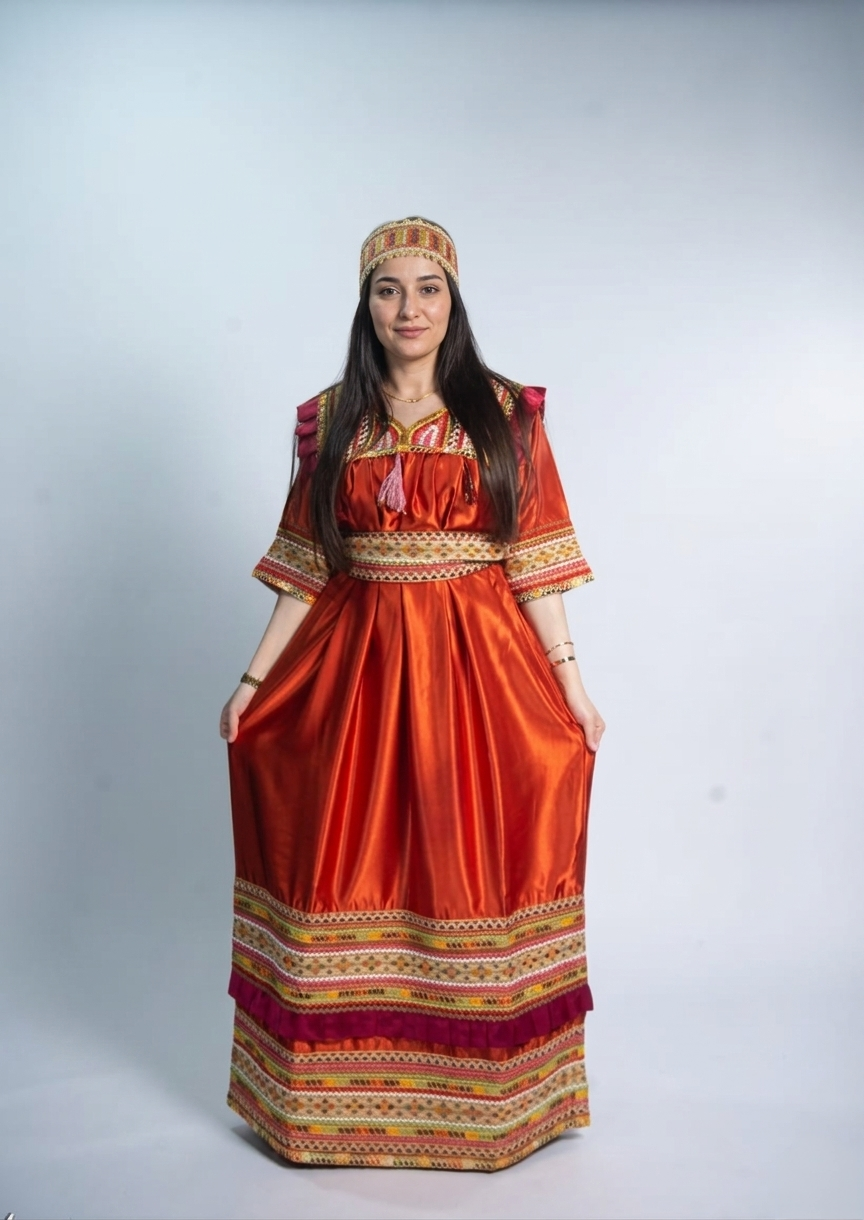 Robe Kabyle Orange Brulé